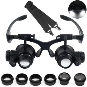 10x-25x Lxiangn L170 Led Headband Magnifier With Light For Jewelry Craft Watch Hobby Work