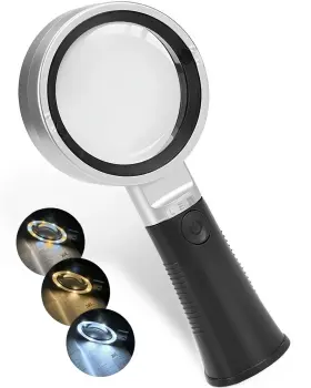 1812-10x-fba M Magdepo 10x Lighted Magnifying Stand Loupe Handheld/hand-free Reading Magnifi