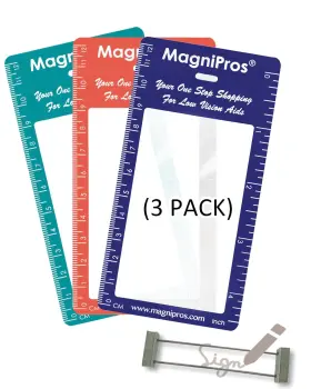1819x3-sn01-fba M Magdepo 3x Bookmark Magnifier Pvc Fresnel Lens Pocket Size Reading