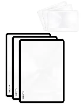 M Magdepo 426909651359 3 Pack Magnifying Sheet 3x Plastic Lightweight Lens Reading Small Patterns