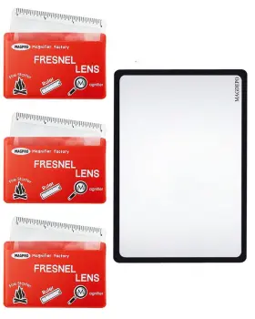 M Magdepo 426909651403 3x Card Size Magnifying Lens 3.5 Inch X 2 With Ruler Scale And Protec