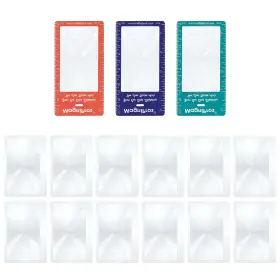 M Magdepo 755874945307 12 Packs - Credit Card Size Pocket Magnifier 3x Magnifying Ruler With