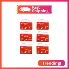 M Magdepo 853b-red-6pcs-fba 6 Pack Credit Card Size Magnifier Ruler Fresnel Lens Fire Starter Compac