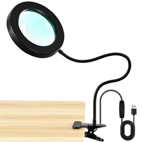 Mdl001 Macasa 10x Magnifying Glass With Light And Timer 2 In 1 Desk Lamp 3 Col