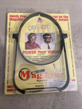 Mageyes 605920020109 Hands Free Dual Lens Magnifier Kit Black Brand New