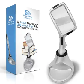 1703-fba Magnipros Large 3x Magnifying Glass With 10 Ultra Bright And Dimmable Led Lights Magnetic