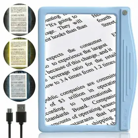 1816sb Magnipros 5x Rechargeable Large Ultra Bright Led Page Magnifier With Anti-glare Lens And