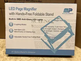 1820aqua Magnipros St 5x Page Magnifying Glass With 3 Lighting Modes For Reading And Low Vision Seniors