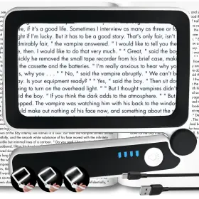 1820sg Magnipros St Rechargeable 4x Magnifying Glass With Light For Reading Large Foldable Led P