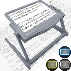 Magnipros 313053845871 Patented 5x Large Led Page Magnifier With Detachable Stand Eye Carin