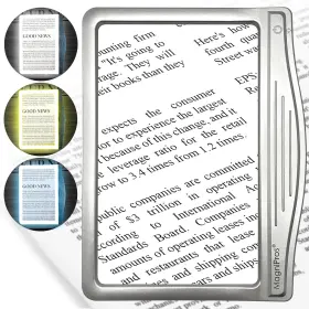 Magnipros 445000231277 Patented 5x Large Led Page Magnifier For Reading Eye Caring 3 Color