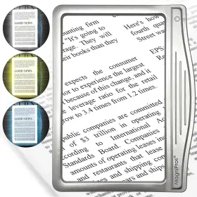 Magnipros 445032965973 5x Large Led Page Magnifier For Reading With 3 Color Lighting Modes &