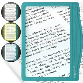 Magnipros 445048970923 5x Large Led Page Magnifier For Reading With 3 Color Lighting Modes &