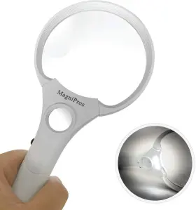 Magnipros 700987222746 3 Ultra Bright Led Handheld Magnifying Glass With 3x 4.5x And 25x Magnifica