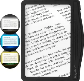 Magnipros 705353887253 5x Large Led Page Magnifier For Reading Magnifying Glass Reader With 3