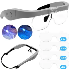 Magnipros 860003200827 Head Magnifying Glasses Rechargeable Headband Magnifier With Comfy Padding