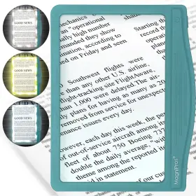 Magnipros 860008835819 5x Large Led Page Magnifier For Reading With 3 Color Lighting Modes And Anti-gl