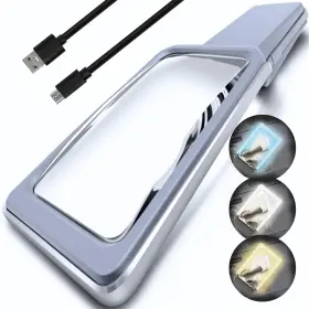 Ed12gy Magnipros 6x Rechargeable Magnifying Glass For Reading With 3 Color Light Mod