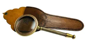 F6-49of-e7sn Mah Handheld Antique Magnifying Glass Lens With Brass Handle Collectible D Cor Gi