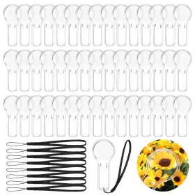 Maquita 712947 48 Pcs Magnifying Glass Plastic Magnifier 5x Mini Hand Lens With Lanyards