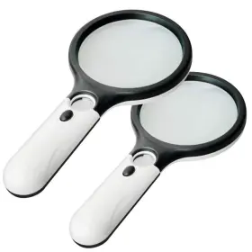Marry-2magifier Marrywindix 2 Pack Magnifier 3 Led Light 3x 45x Handheld Reading Ma