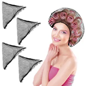 681532 Mbaiyo 4 Pack Black Triangle Hair Nets For Sleeping Extra Large Breathable Me