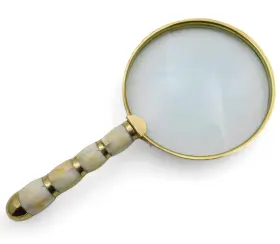 Meridian Nauticals 203542790138 Solid Brass Mother Of Pearl 10x Magnifier Handheld Reading Magnifying Glass