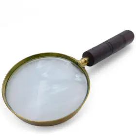Mn323 Meridian Nauticals Antique Brass Wooden Handle Magnifying Glass Handmade