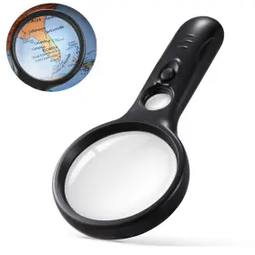 Htm-57-58 Meximore Magnifying Glass With Light 3x 45x Handheld Magnifier 3 Led