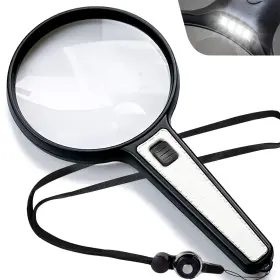 Lens3x6x Miaoer 767371117972 Large Magnifying Glass With Light For Reading4.5inch Handheld Magnifier
