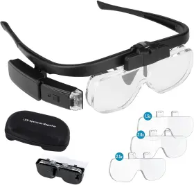 Minidiva 445028419428 Headband Magnifier Glasses With Light Handsfree 2 Led Illuminated Hea Minidiva 445028419428 Headband Magnifier Glasses With Light Handsfree 2 Led Illuminated Hea