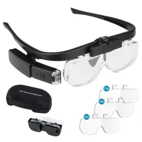 St080012 Minidiva Headband Magnifier Glasses With Light Handsfree 2 Led Illuminated H