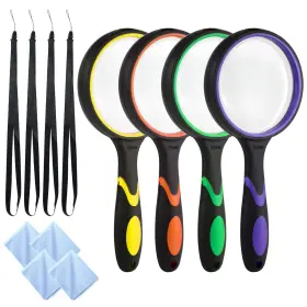 Modowey 194229773668 4pcs Magnifying Glass 10x Handheld For Kids Seniors 75mm M