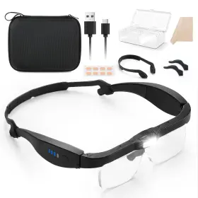 Moko P840401476222 Magnifying Glass With Light 1.0x To 4.0x Rechargeable 1.0x-4.0x Black