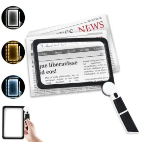 Amejo0614 Namejo Reading Magnifying Glass With Light For Seniors Handheld 5x Full Page Led Ma
