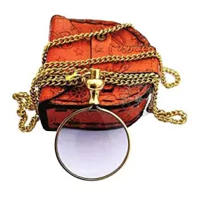 A178 Nauticals Shop Brass Magnifying Glass Optical Magnifier Lens With Necklace Chain Monocle For