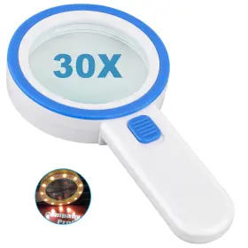 Nazano Mg122024b Magnifying Glass With 12 Led Lights 30x Double Lens Handheld Ill