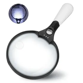 Na125 Nazano Large Magnifying Glass With Light 5.5inch Handheld Illuminated Lighted Magni