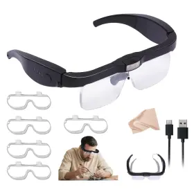 0.75x-4.0x Nebulaflicker Yy-dc1 Professional Magnifying Glasses Headset With 5 Detachable Lenses &