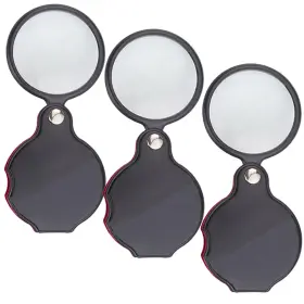 Nioipxa 701874360213 3 Pcs Small Magnifying Glass For Kids/seniormini Pocket Magnifier With Rotati