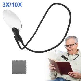 Nsioutlet 600609562598 3x Detachable Hands-free Neck Wear Magnifying Glass For Low Vision Seniors