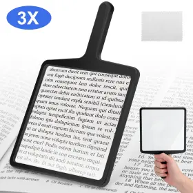 Nsioutlet 600609588604 3x Large Square Full Page Handheld Fresnel Magnifying Glass For Reading