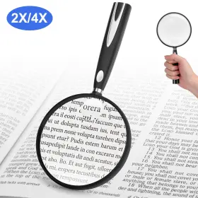 Nsioutlet 601549215902 Large Handheld Reading Magnifying Glass 2x 4x Magnifier For Coins Jewelry