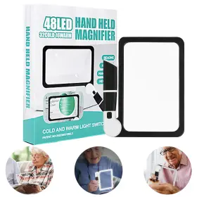Nsioutlet 690770228898 5x Foldable Led Magnifying Glass Handheld Full Page Magnifier With Reading Light