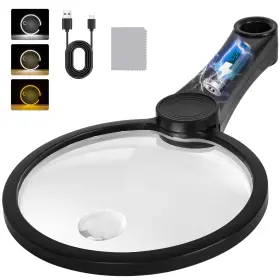Nu-8036-2 Nueyio 5.2 Inch Large Rechargeable Magnifier With Light 30x 40x 60x Handheld Magnif