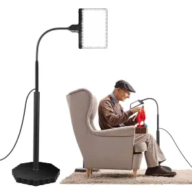 007f0626ldtdfx Nzqxjxz 5x Floor Magnifying Glass With Light And Stand 36 Led Dimmable Magnify