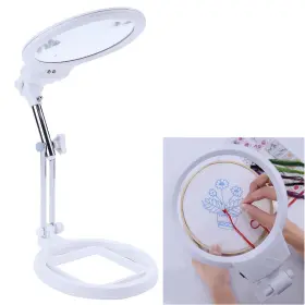 4332483264 Nzqxjxz Large Magnifier Folding And Hand Held 2led Light Lamp Jumbo 5.5 Inch Lens - Bes