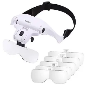 Nzqxjxz 761560078112 Head Magnifying Glass With Light Rechargeable Headband Magnifier For Close Wo