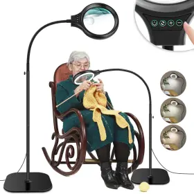 Nzv46240422ldfdj01 Nzqxjxz 10x 30x Large Floor Magnifying Glass With Light And Stand 36 Led Flexible Goo