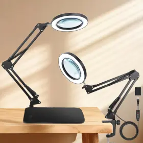 Nzv55h0925fdj45 Nzqxjxz 10x 20x Magnifying Glass With Light And Stand Clamp 2-in-1 Desk Magnifie